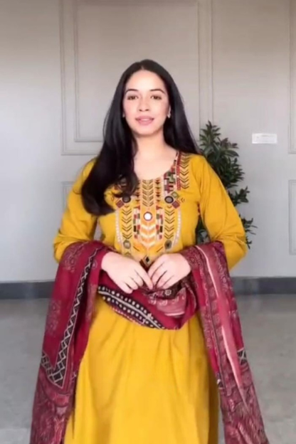 Premium Heavy Embroidered Suit Set with Dupatta