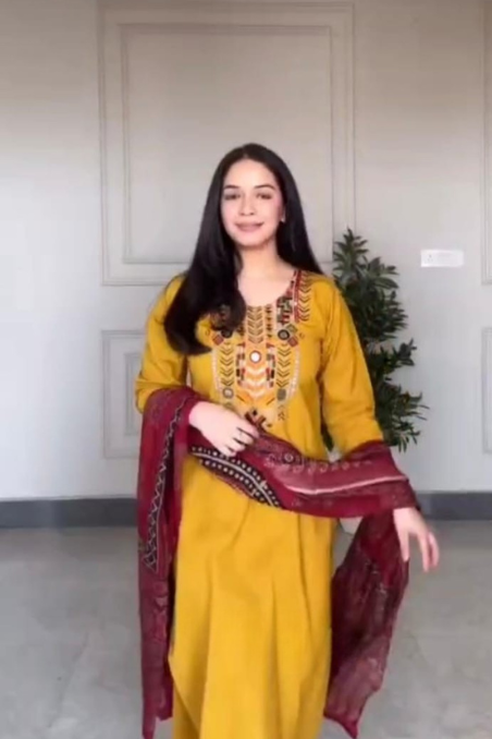 Premium Heavy Embroidered Suit Set with Dupatta