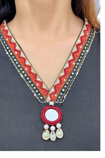 Designer A-line Embroidered Suit Set with Dupatta