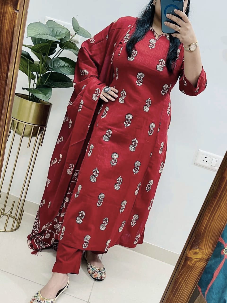 Elegant Printed Suit Set with Dupatta