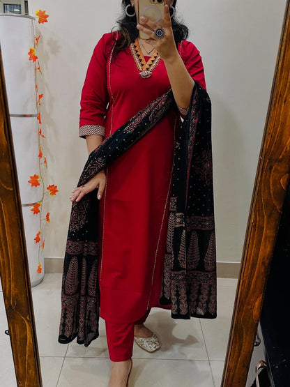 Designer Heavy Embroidered Suit Set with Dupatta