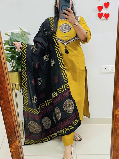 Premium Designer Embroidered Suit Set with Dupatta