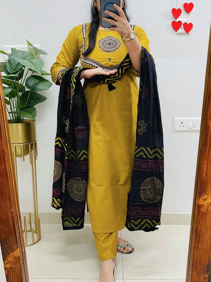 Premium Designer Embroidered Suit Set with Dupatta