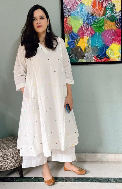 Premium White Embroidered Co-ord Set