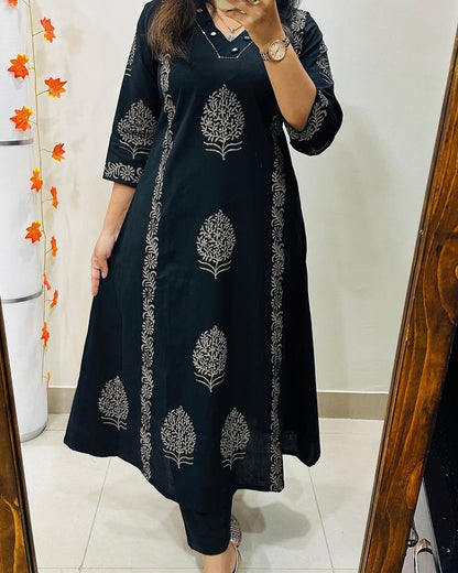 Designer Black Embroidered Co-ord Set