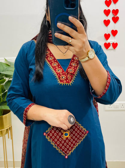 Premium Elegant Embroidered Suit Set with Dupatta